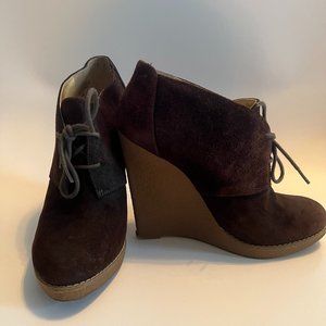 Brown Suede Lace up WEdge